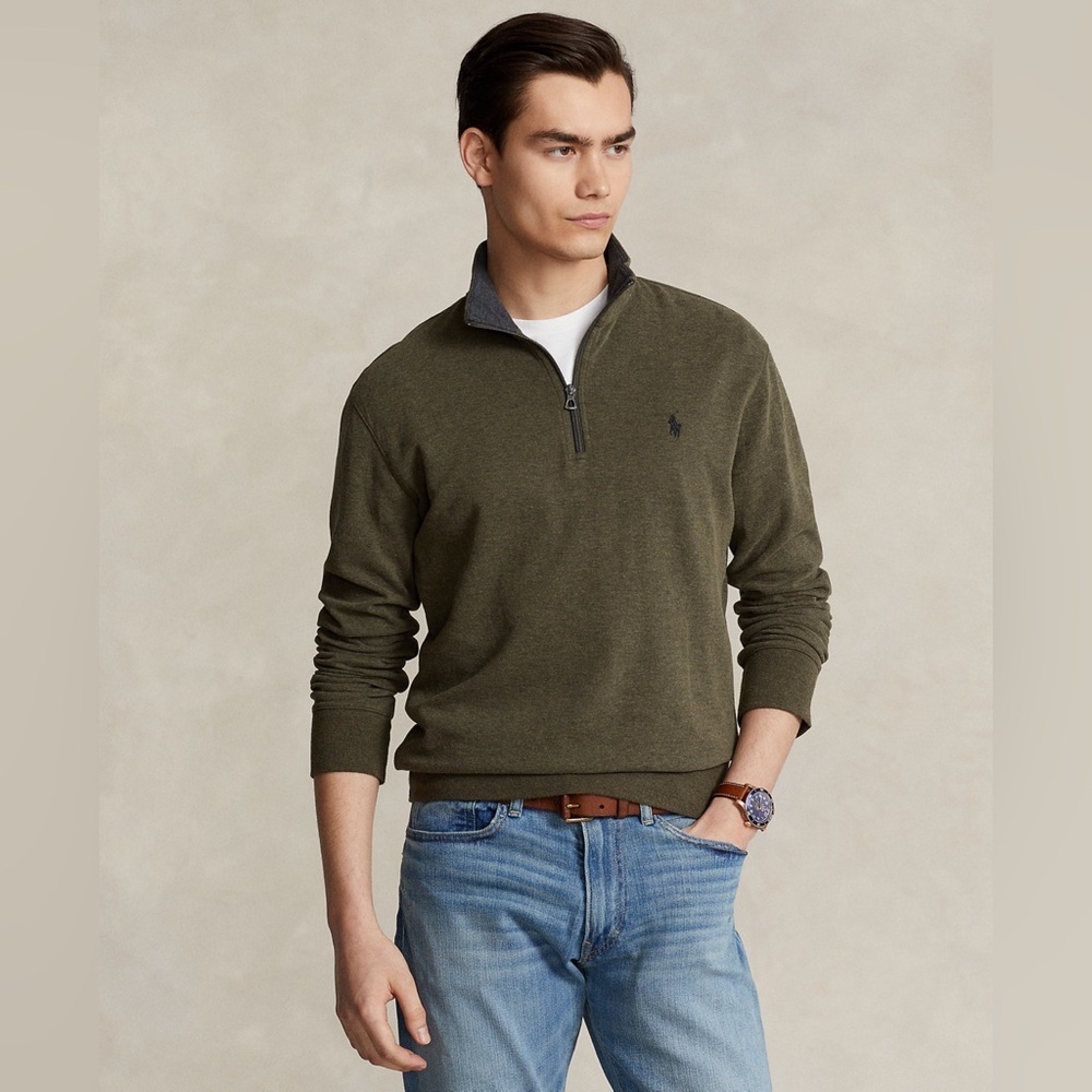 Polo Ralph Lauren Performance Green Quarter Zip Sweater M